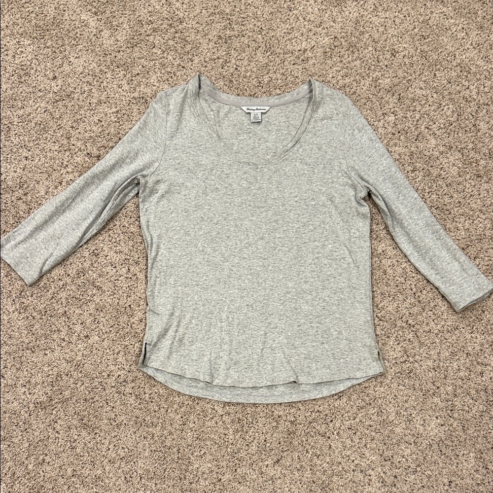 Tommy Bahama Gray 3/4 Sleeve Tee